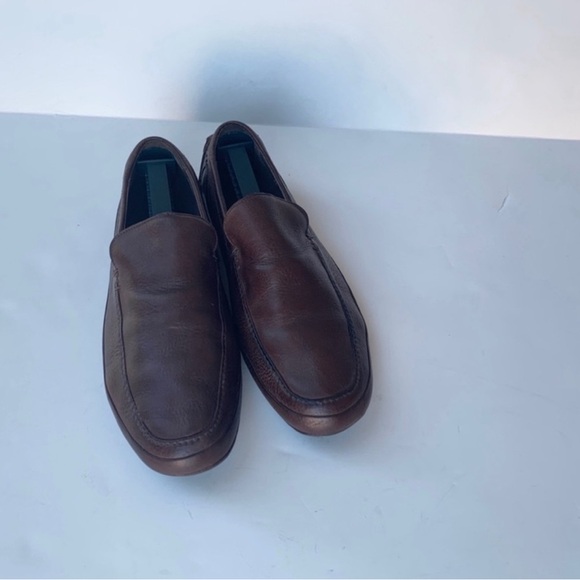 Calvin Klein Men’s Brown Leather Driving Loafers Slip-On Comfort Shoes Sz 9.5 - Picture 1 of 7